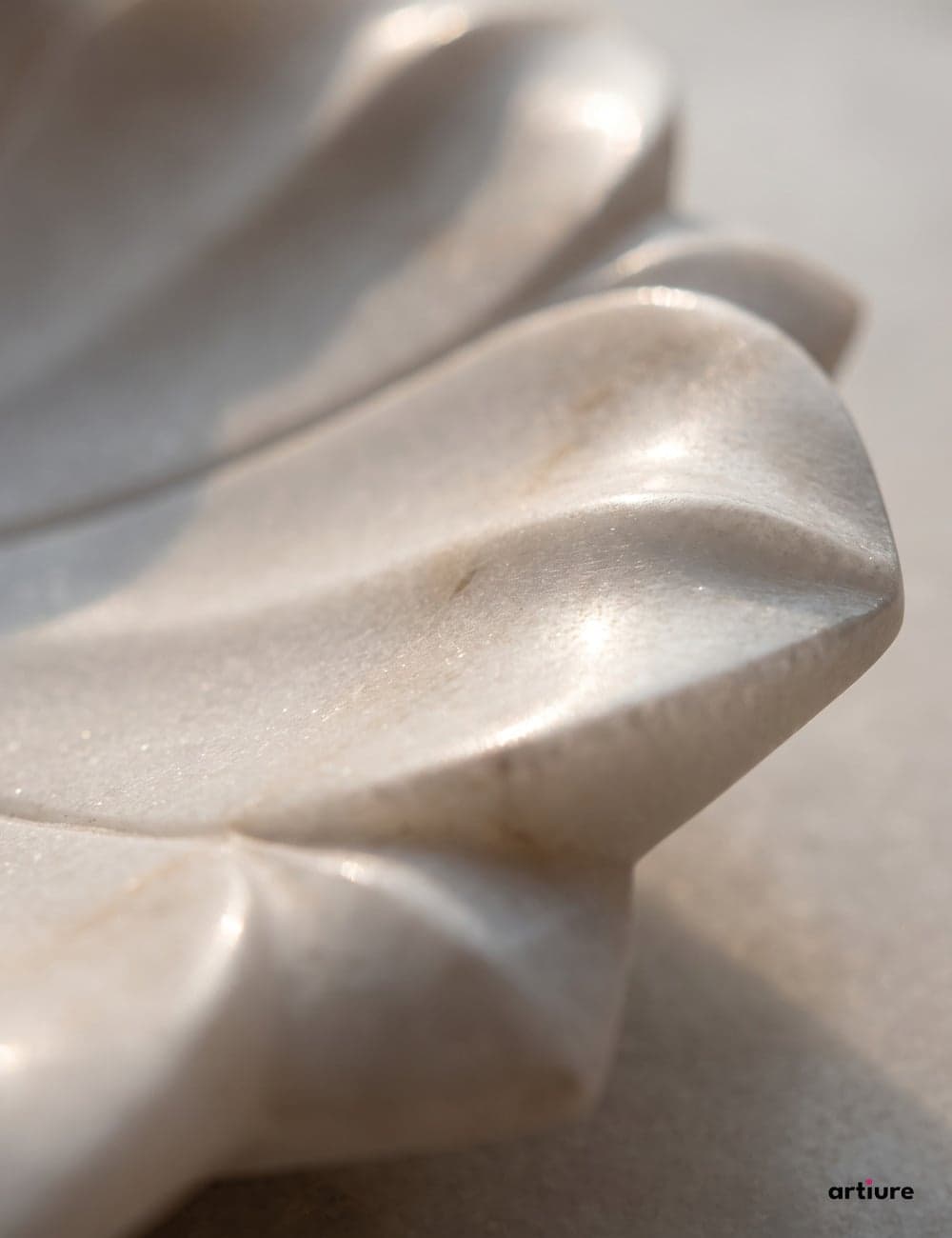 Lotus Solid White Marble Bowl