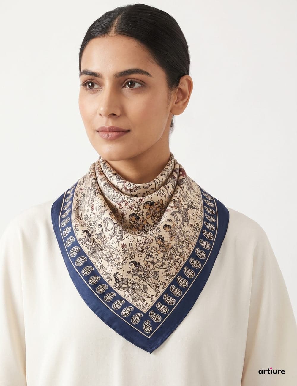 Baraat Mulberry Silk Square Scarf 70cm
