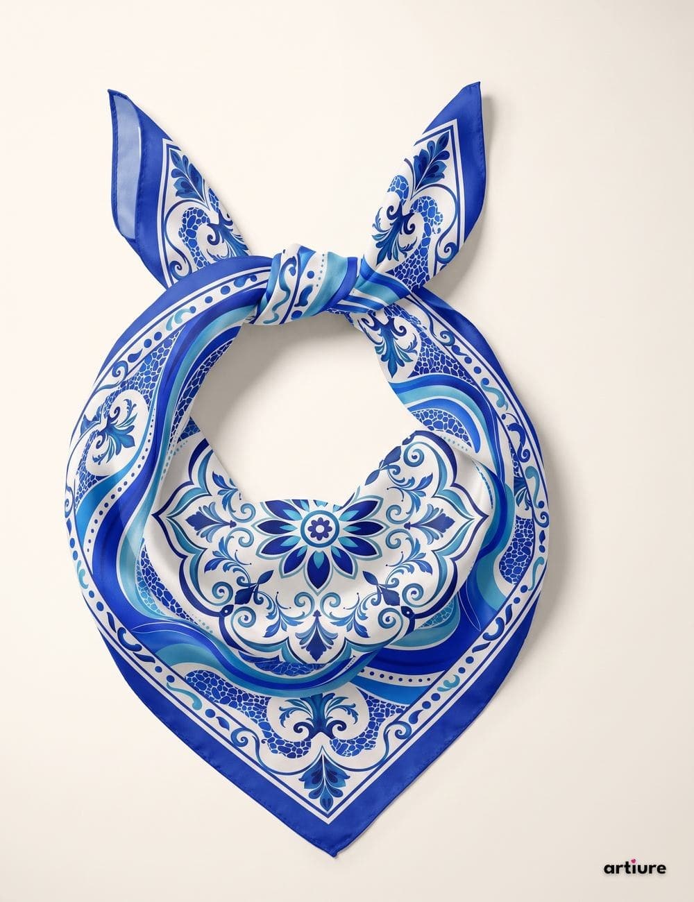 Indigo Mandala Modal Silk Scarf