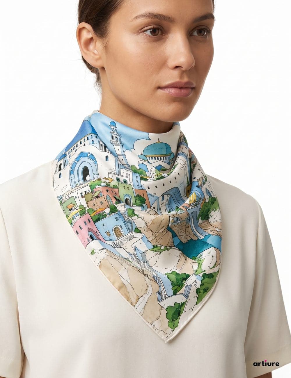 Blue City Mulberry Silk Square Scarf 70cm
