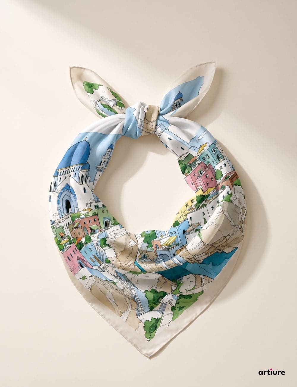 Blue City Mulberry Silk Square Scarf 70cm