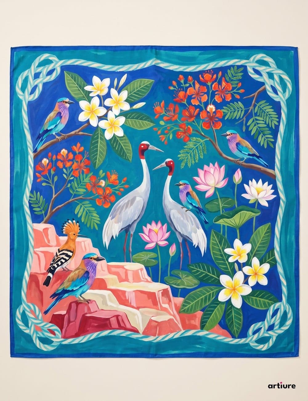 Roller & Crane Mulberry Silk Square Scarf 70cm