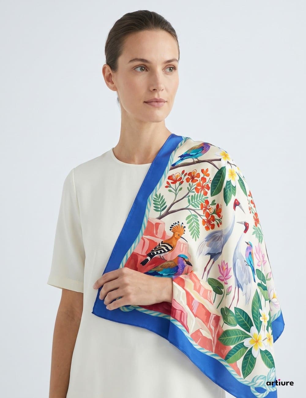 Roller & Crane Mulberry Silk Square Scarf 70cm